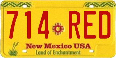 NM license plate 714RED