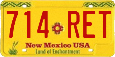 NM license plate 714RET