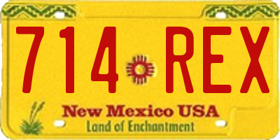 NM license plate 714REX