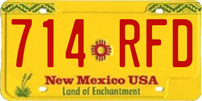 NM license plate 714RFD