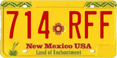 NM license plate 714RFF