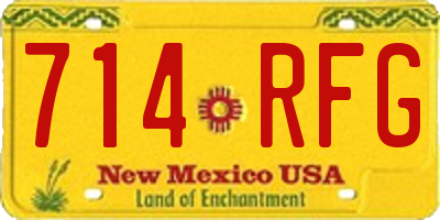 NM license plate 714RFG