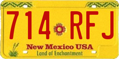 NM license plate 714RFJ