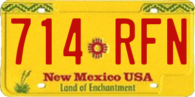 NM license plate 714RFN