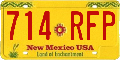 NM license plate 714RFP