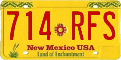 NM license plate 714RFS
