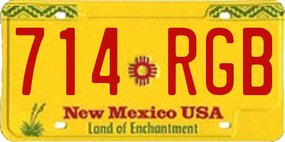 NM license plate 714RGB