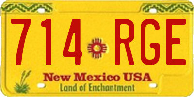 NM license plate 714RGE