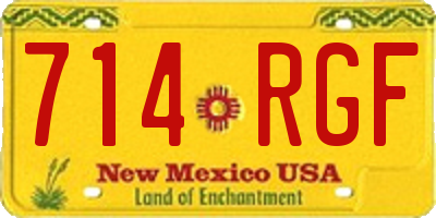 NM license plate 714RGF