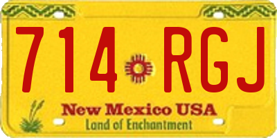 NM license plate 714RGJ
