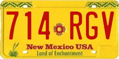 NM license plate 714RGV
