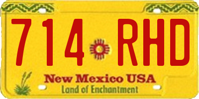 NM license plate 714RHD