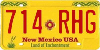 NM license plate 714RHG