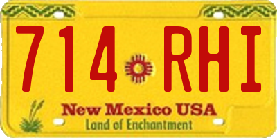 NM license plate 714RHI
