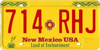 NM license plate 714RHJ
