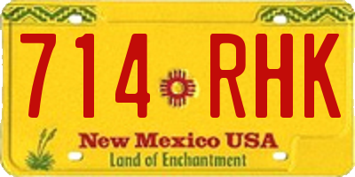 NM license plate 714RHK