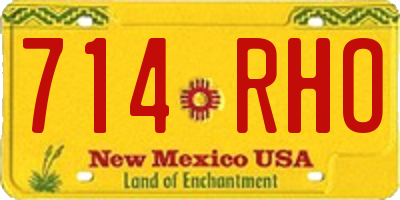 NM license plate 714RHO