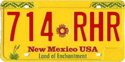 NM license plate 714RHR