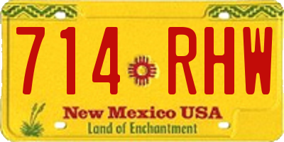 NM license plate 714RHW