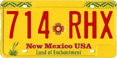 NM license plate 714RHX