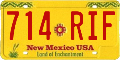 NM license plate 714RIF
