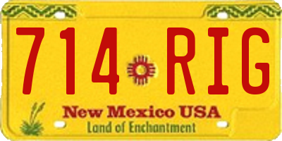 NM license plate 714RIG