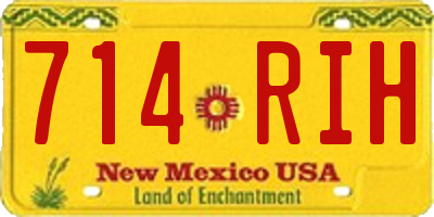 NM license plate 714RIH