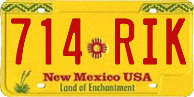 NM license plate 714RIK