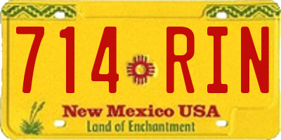 NM license plate 714RIN