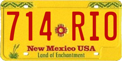 NM license plate 714RIO