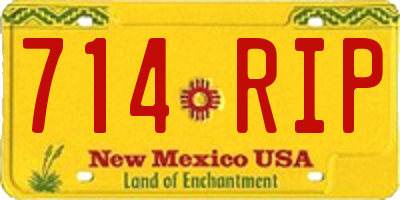 NM license plate 714RIP