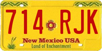 NM license plate 714RJK