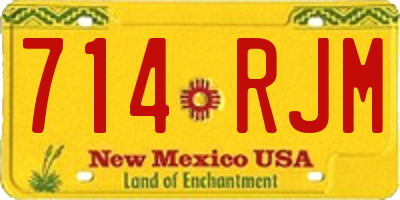 NM license plate 714RJM