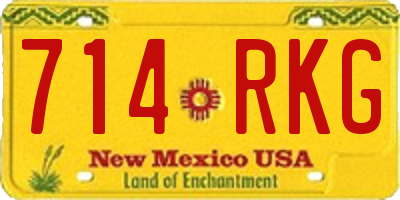 NM license plate 714RKG