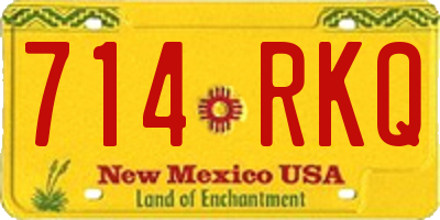 NM license plate 714RKQ