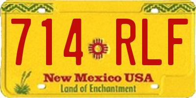 NM license plate 714RLF