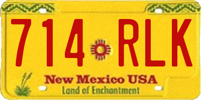 NM license plate 714RLK