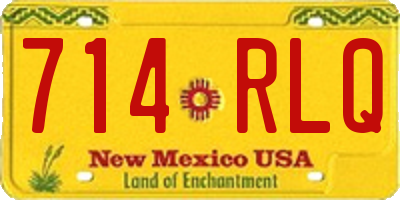 NM license plate 714RLQ