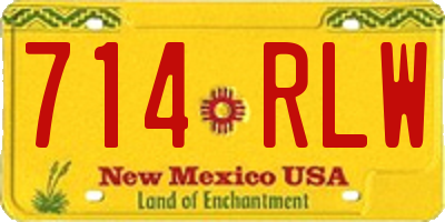 NM license plate 714RLW