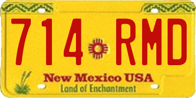 NM license plate 714RMD