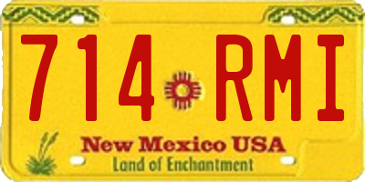 NM license plate 714RMI