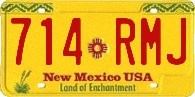 NM license plate 714RMJ