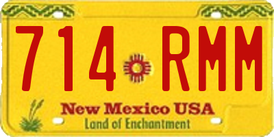 NM license plate 714RMM