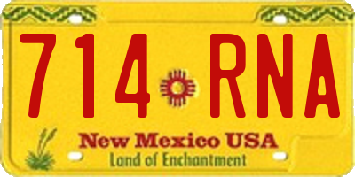 NM license plate 714RNA
