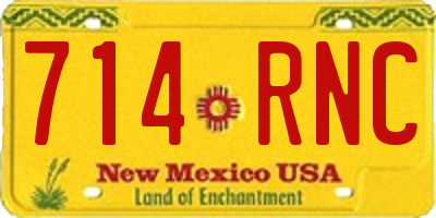 NM license plate 714RNC
