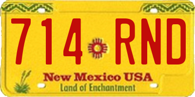 NM license plate 714RND
