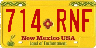 NM license plate 714RNF
