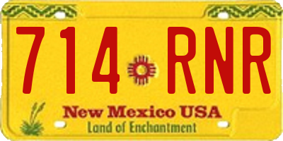 NM license plate 714RNR