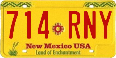 NM license plate 714RNY