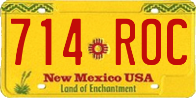 NM license plate 714ROC